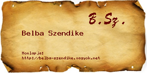 Belba Szendike névjegykártya